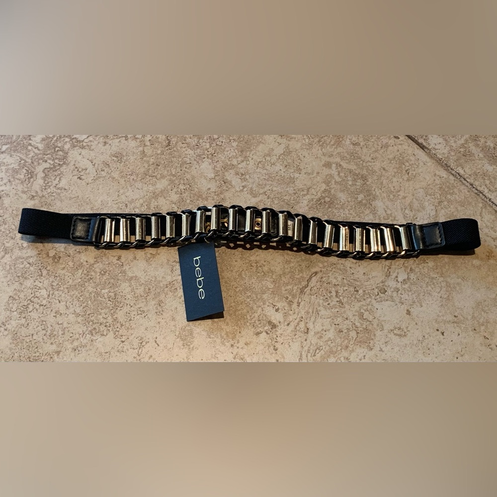 bebe Black and Gold Women's Belt